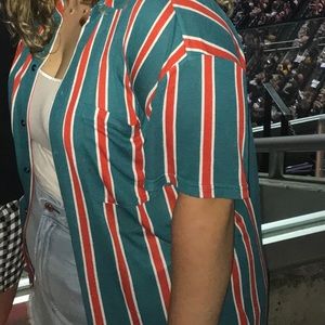 Urban Outfitters Striped Short Sleeve Button Down